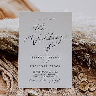 Delicate Black Calligraphy The Wedding Of Invitation