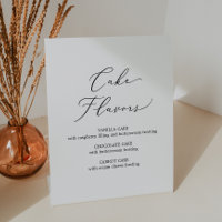 Delicate Black Calligraphy Wedding Cake Flavours