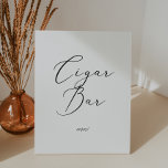 Delicate Black Calligraphy Wedding Cigar Bar Pedestal Sign<br><div class="desc">This delicate black calligraphy wedding cigar bar pedestal sign is perfect for a modern wedding. The romantic minimalist design features lovely and elegant black typography on a white background with a clean and simple look.</div>