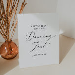 Delicate Black Calligraphy Wedding Dancing Feet Pedestal Sign<br><div class="desc">This delicate black calligraphy dancing feet pedestal sign is perfect for a modern wedding. The romantic minimalist design features lovely and elegant black typography on a white background with a clean and simple look.</div>