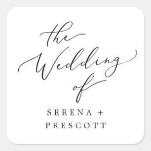 Delicate Black Calligraphy Wedding Envelope Seals