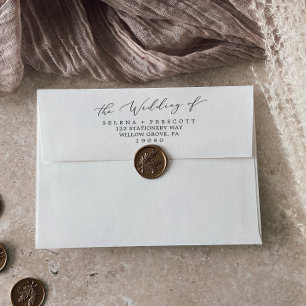 Delicate Black Calligraphy Wedding Invitation Envelope
