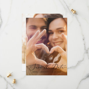 Delicate Black Light Photo Template Save the Date