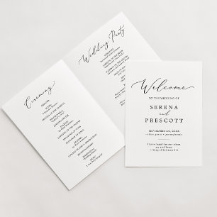 Delicate Black Printable or Printed Folded Program Invitation