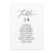 Delicate Black Table Number Seating Chart Cards