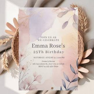 Delicate Bloom Birthday Invitation