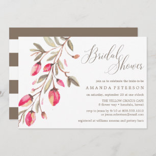 Delicate Bloom typography wedding Bridal Brunch Invitation