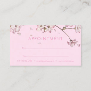 Delicate Blossom Floral Pink Appointment Card