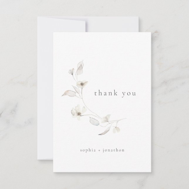 Delicate Blossoms Thank You Card (Front)