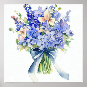 Delicate Blue, Attendants Bouquet (B) Poster