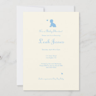 Delicate Blue Boy Baby Shower Invitation