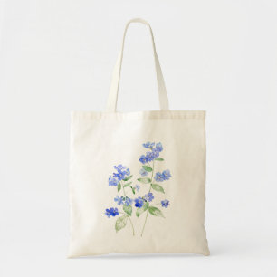 delicate blue Brunnera flowers wildflower tote bag