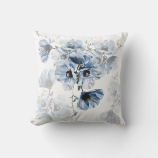 Delicate Blue Flowers Cushion
