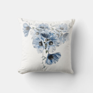 Delicate Blue Flowers Cushion