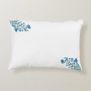 Delicate blue flowers with butterfly decorative cushion