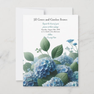 Delicate Blue Hydrangea Wedding Invitation