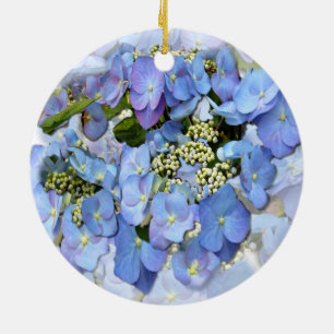 Delicate Blue Lacecap Hydrangea Ceramic Tree Decor Ceramic Tree Decoration