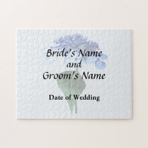 Delicate Blue Lacecap Hydrangea Wedding Supplies Jigsaw Puzzle