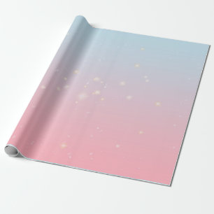 Delicate Blue Pink Bokeh Aesthetic Gradient Ombre Wrapping Paper