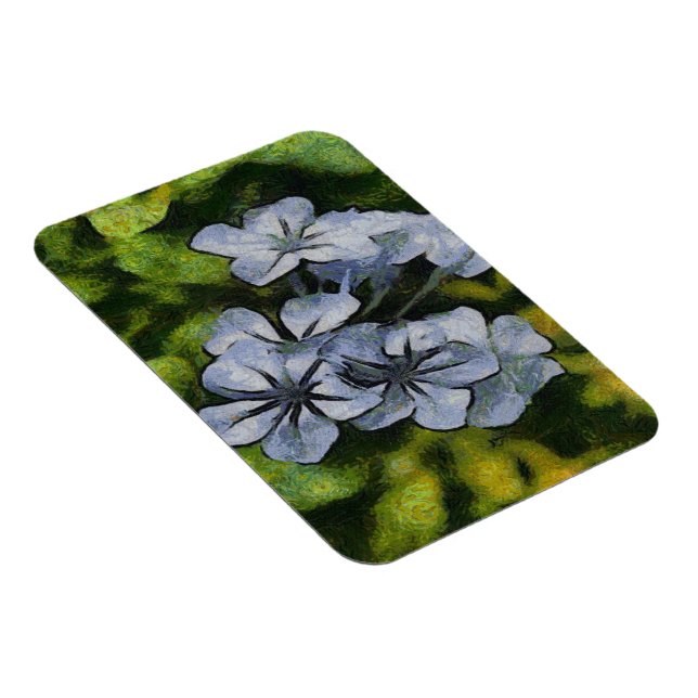 Delicate Blue Plumbago Blossom Painting Magnet (Right Side)