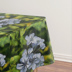 Delicate Blue Plumbago Blossom Painting Tablecloth