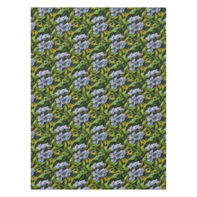 Delicate Blue Plumbago Blossom Painting Tablecloth (Front)
