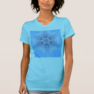 Delicate Blue Snowflake Fractal T-Shirt