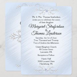 Delicate Blue Wedding Invitation