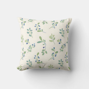 Delicate Blueberry Eucalyptus Pattern Cushion