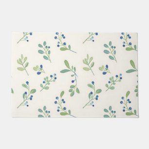 Delicate Blueberry Eucalyptus Pattern Doormat
