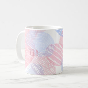 Delicate Blush and Blue Abstract Watercolor Shapes Coffee Mug