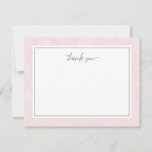 Delicate Blush Floral Thank You Card