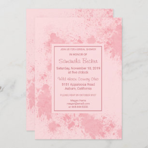 Delicate Blush Paint Splatter Bridal Shower Invitation