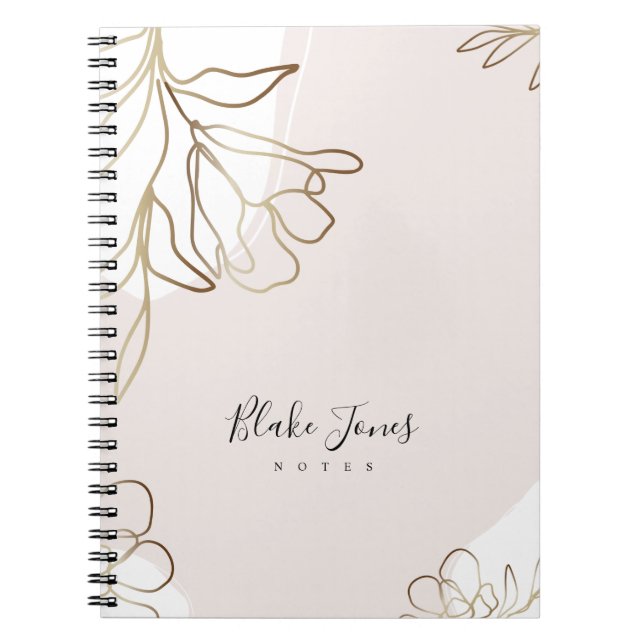 Delicate Blush Pink Personalised Notebook (Front)