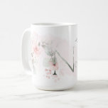 Delicate Blush Pink Rose Monogram Letter N Coffee Mug<br><div class="desc">Monogram Floral Letter N- A pale blush pink watercolor wash behind delicate blush pink cottage roses. Pretty watercolor floral sprays on both sides of the mug - and decorate the large first letter of your name. Delicate hand painted smokey green foliage and watercolor sweetheart roses in blush pink is perfect...</div>