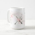 Delicate Blush Pink Rose Monogram Letter X Coffee Mug<br><div class="desc">Monogram Floral Letter X - A pale blush pink watercolor wash behind delicate blush pink cottage roses. Pretty watercolor floral sprays on both sides of the mug - and decorate the large first letter of your name. Delicate hand painted smokey green foliage and watercolor sweetheart roses in blush pink is...</div>