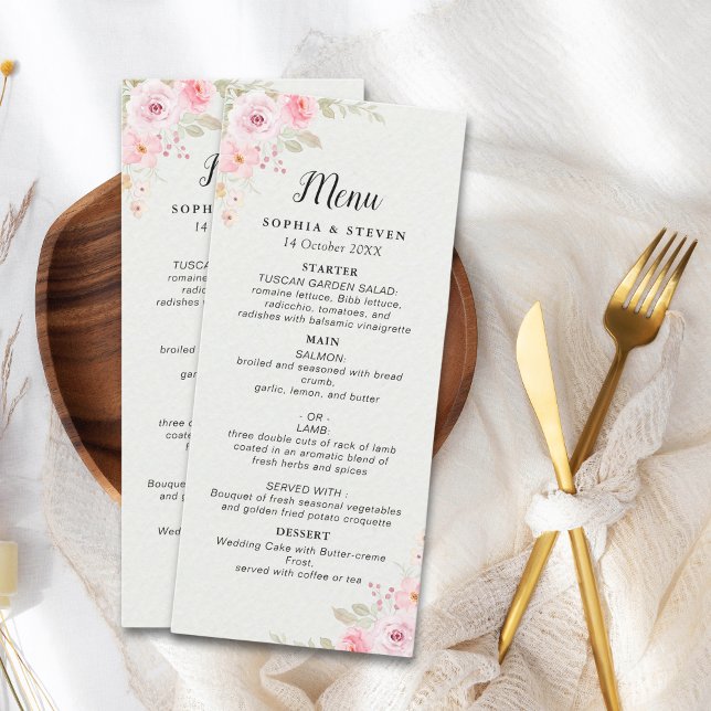 Delicate Blush Roses Wedding Theme Programme (Creator Uploaded)