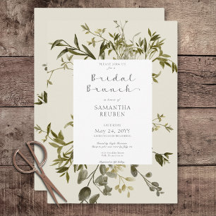 Delicate Boho Greenery Bridal Brunch Invitation