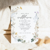 Delicate Boho Wildflower Butterfly 1st Birthday