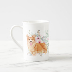 Delicate Bone China CORGI Mummy Birthday Mug