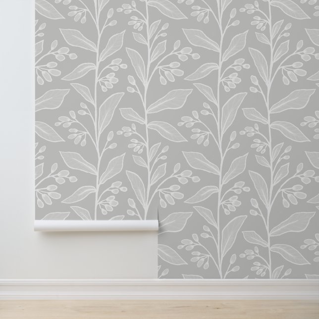 Delicate Botanic Reverie L7 Large White Plants Wal Wallpaper (Application)