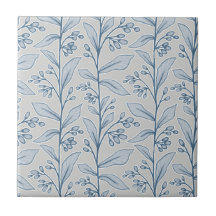Delicate Botanic Reverie M1 Grey White Blue Plant