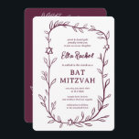 Delicate Botanical Bar Bat Mitzvah CUSTOM QR Code  Invitation<br><div class="desc">Perfect card to announce a bat mitzvah, bar mitzvah or other Jewish celebration! Hand drawn delicate leaf trame art for you! FULLY CUSTOMIZABLE! Click on “Personalise” above to edit the text. Click "edit using design tool" to adjust the fonts, colours and placements and to add your link to the QR...</div>