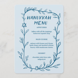 Delicate Botanical Hanukkah Party Dinner CUSTOM Menu
