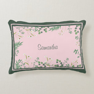 Delicate Botanical on Pink Decorative Cushion