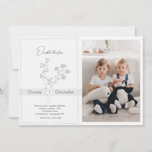 Delicate Botanical Photo Invitation