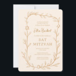 Delicate Botanical Star of David Bar Bat Mitzvah Invitation<br><div class="desc">Perfect card to announce a bat mitzvah, bar mitzvah or other Jewish celebration! Hand drawn delicate leaf trame art for you! FULLY CUSTOMIZABLE! Click on “Personalise” above to edit the text. Click "edit using design tool" to adjust the fonts, colours and placements and to add text to the back side...</div>