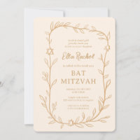 Delicate Botanical Star of David Bar Bat Mitzvah
