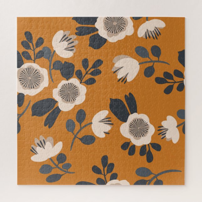 Delicate Botanical Vintage Floral Pattern Jigsaw Puzzle (Vertical)