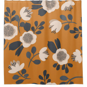 Delicate Botanical Vintage Floral Pattern Shower Curtain